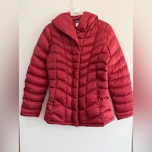 Patagonia Downtown Loft Goose Down Puffer Jacket Women's Med Red Hooded Gorpcore
